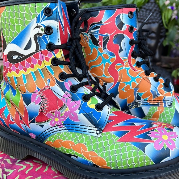 Like New Dr. Martens Psychedelic 1460W Boots - Picture 9 of 16